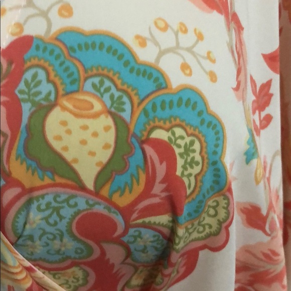 Natori colorful and floral short robe, size M. - Picture 5 of 9